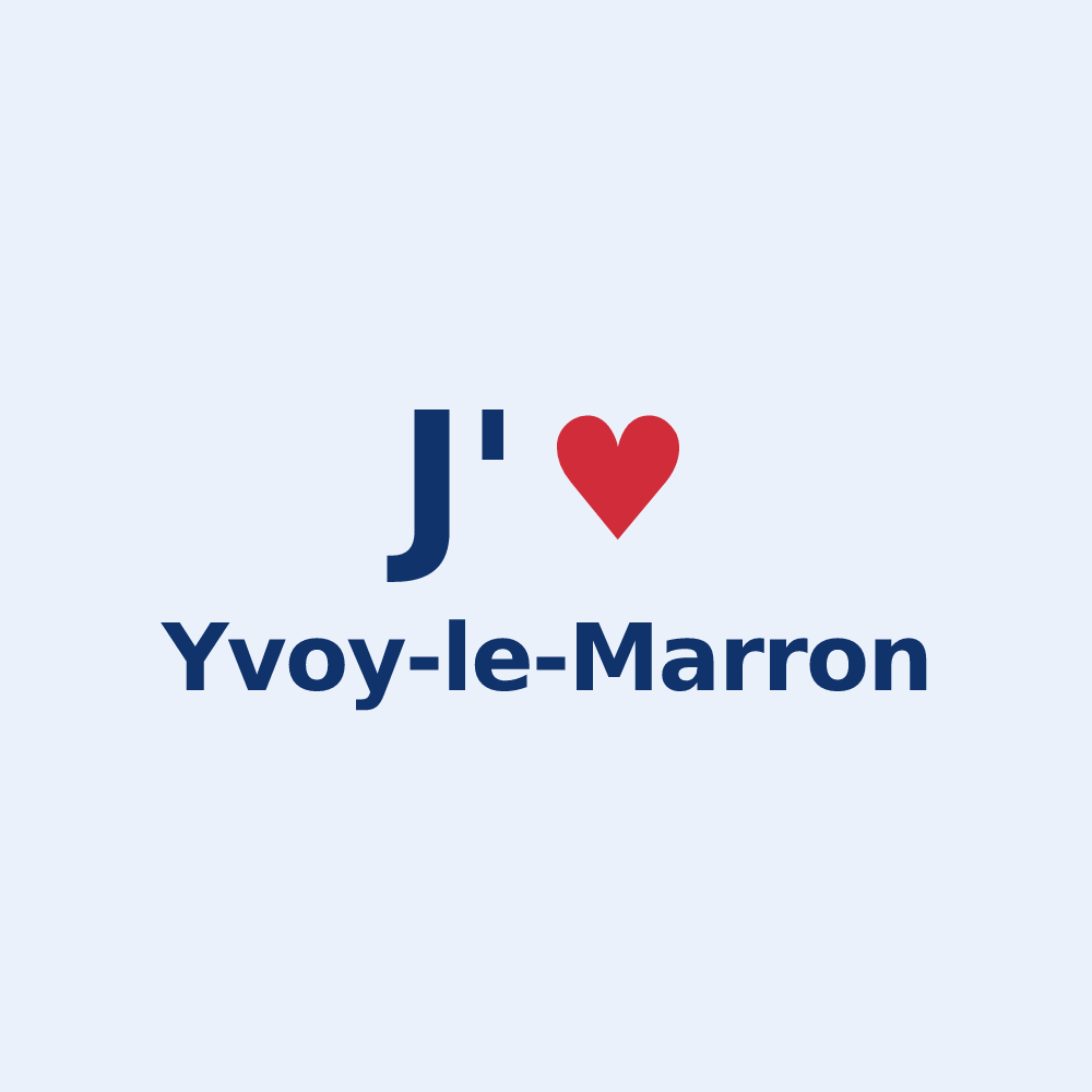 Sticker personnalisé Yvoy-le-Marron — design J'aime Yvoy-le-Marron