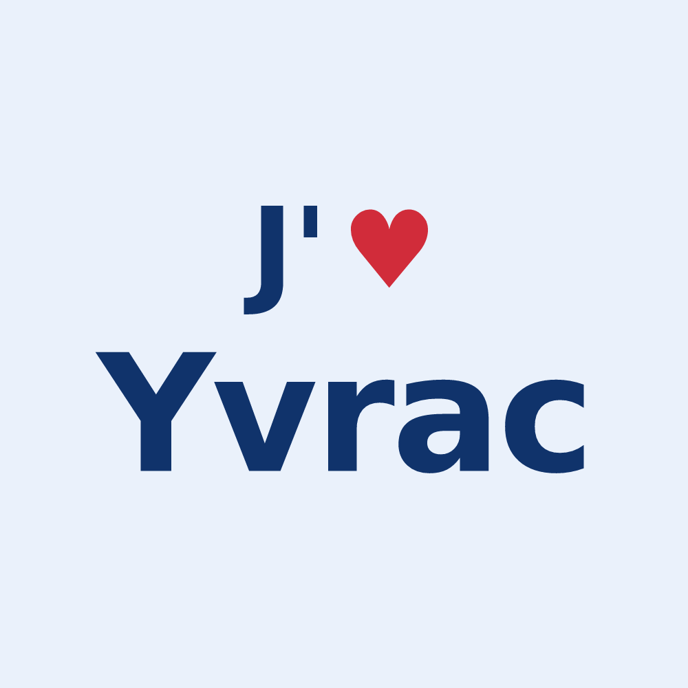 Sticker personnalisé Yvrac — design J'aime Yvrac