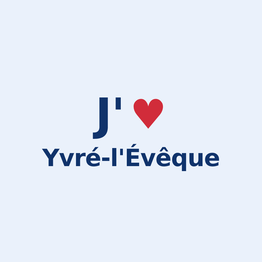 Sticker personnalisé Yvré-l'Évêque — design J'aime Yvré-l'Évêque