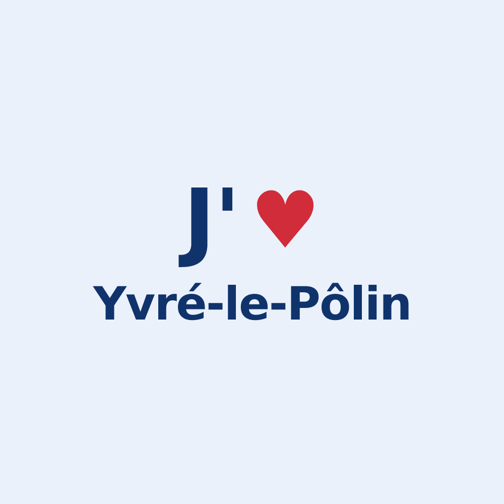 Sticker personnalisé Yvré-le-Pôlin — design J'aime Yvré-le-Pôlin