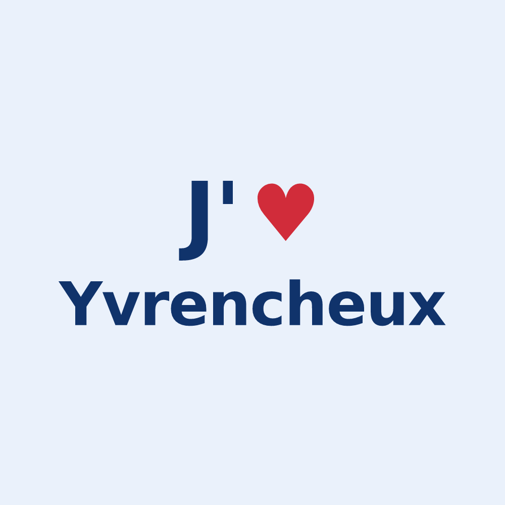 Sticker personnalisé Yvrencheux — design J'aime Yvrencheux