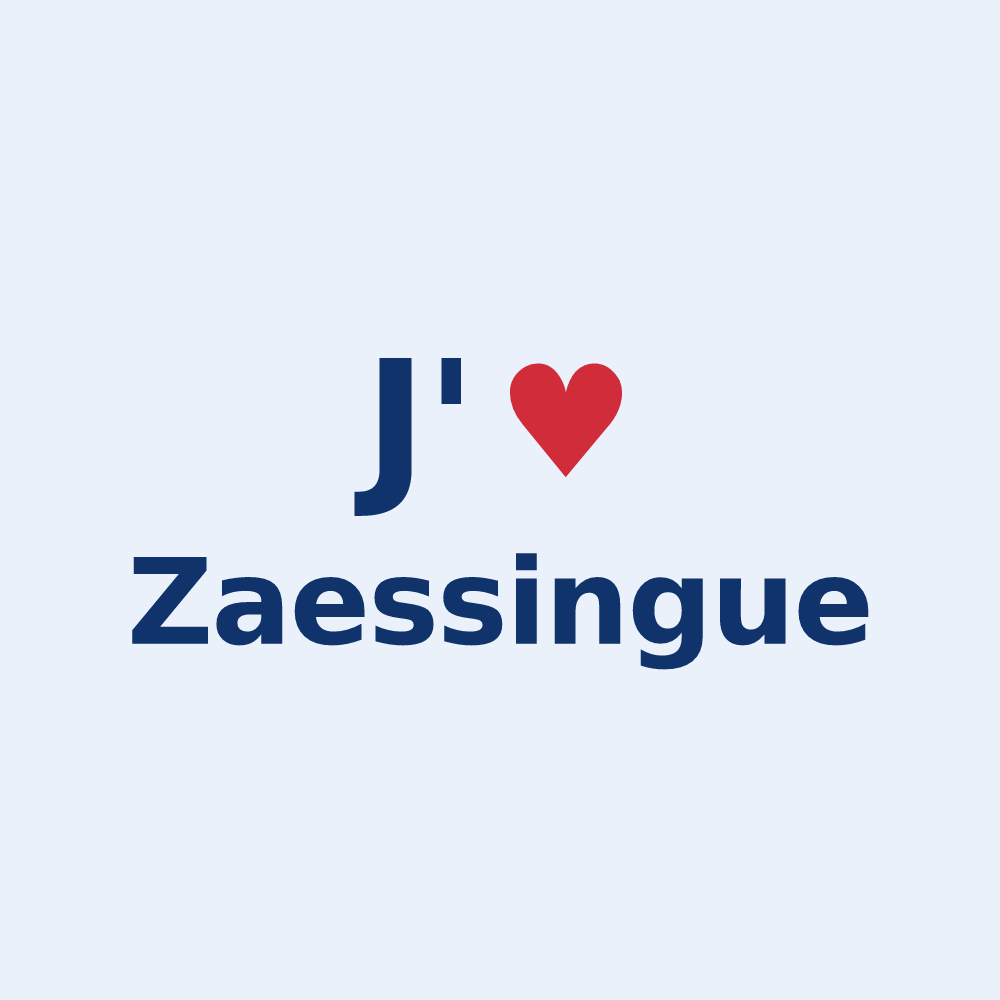 Sticker personnalisé Zaessingue — design J'aime Zaessingue