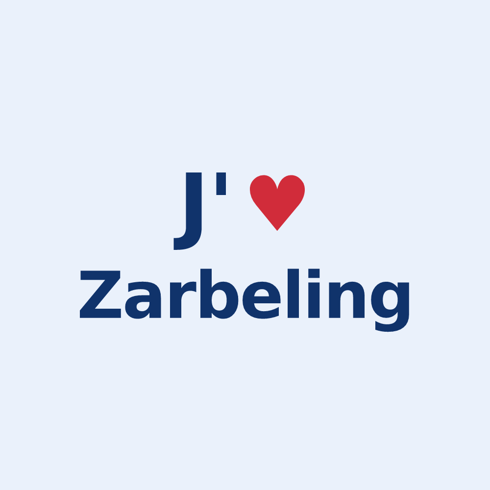 Sticker personnalisé Zarbeling — design J'aime Zarbeling
