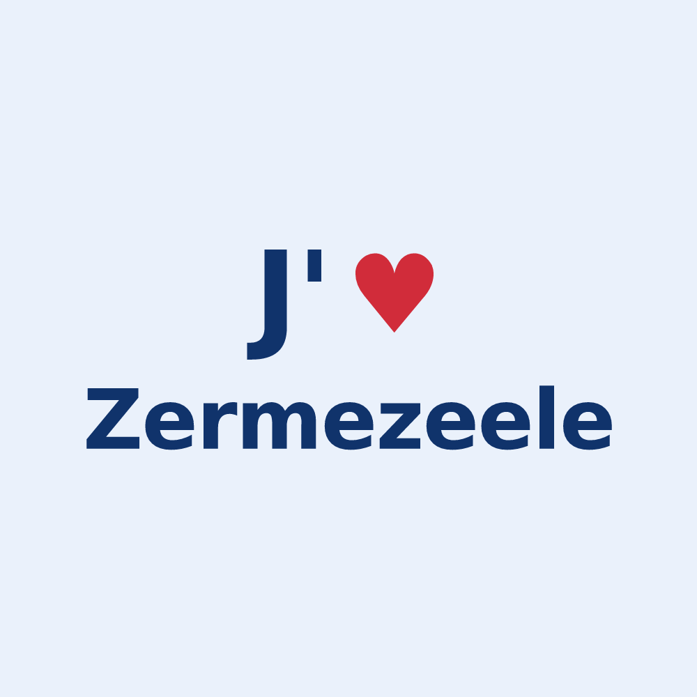 Sticker personnalisé Zermezeele — design J'aime Zermezeele