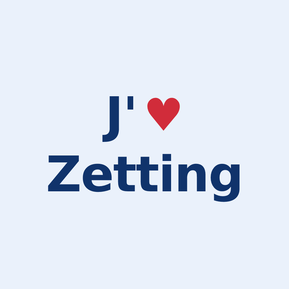 Sticker personnalisé Zetting — design J'aime Zetting