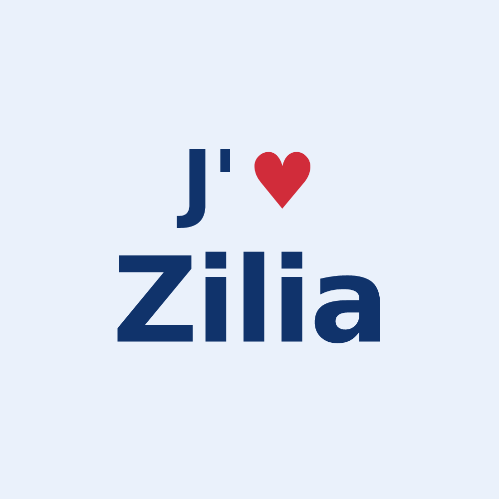 Sticker personnalisé Zilia — design J'aime Zilia