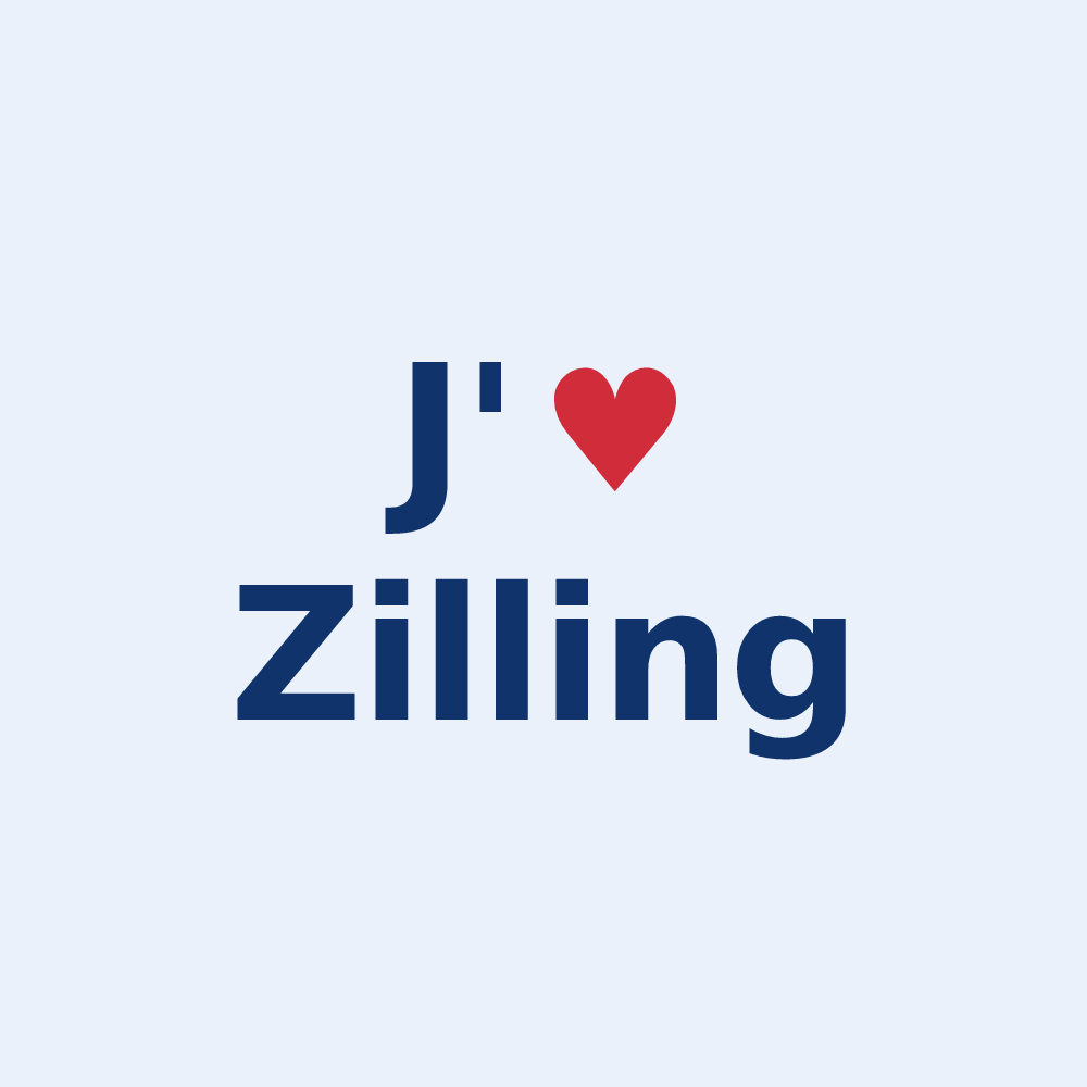 Sticker personnalisé Zilling — design J'aime Zilling
