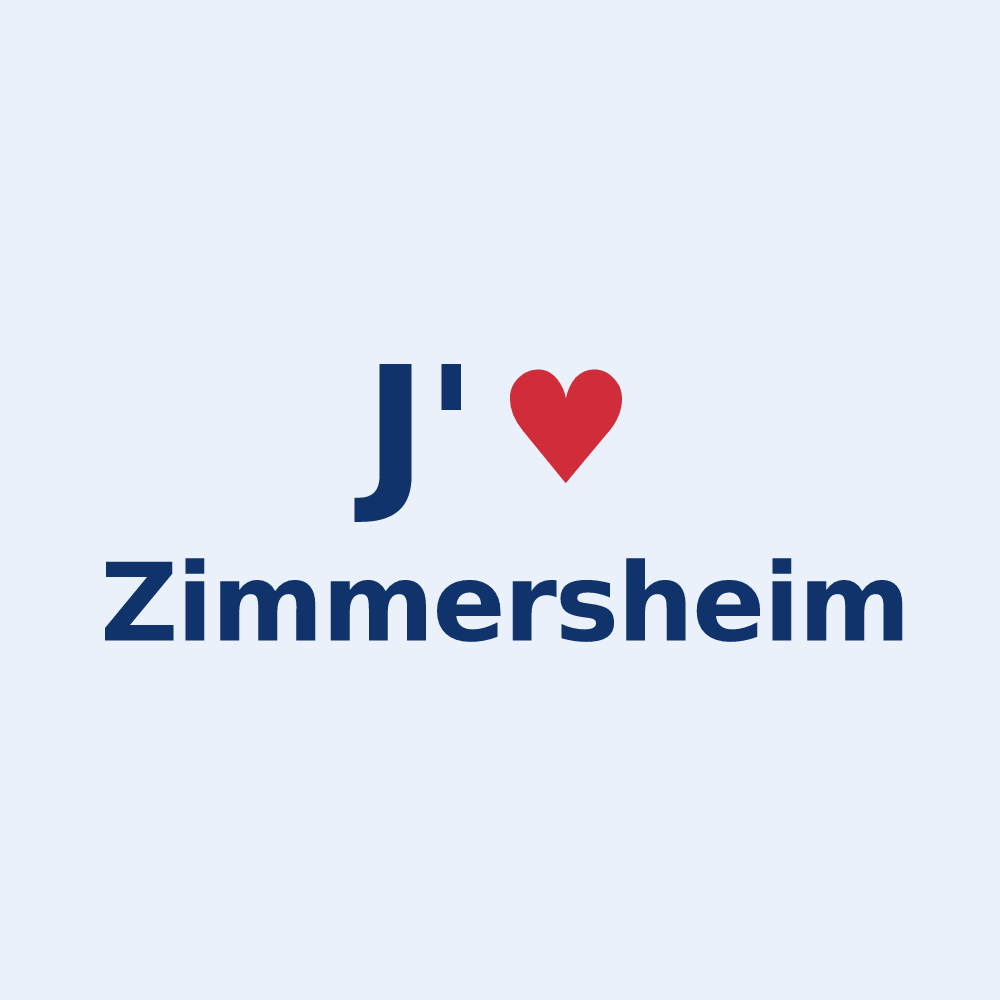 Sticker personnalisé Zimmersheim — design J'aime Zimmersheim