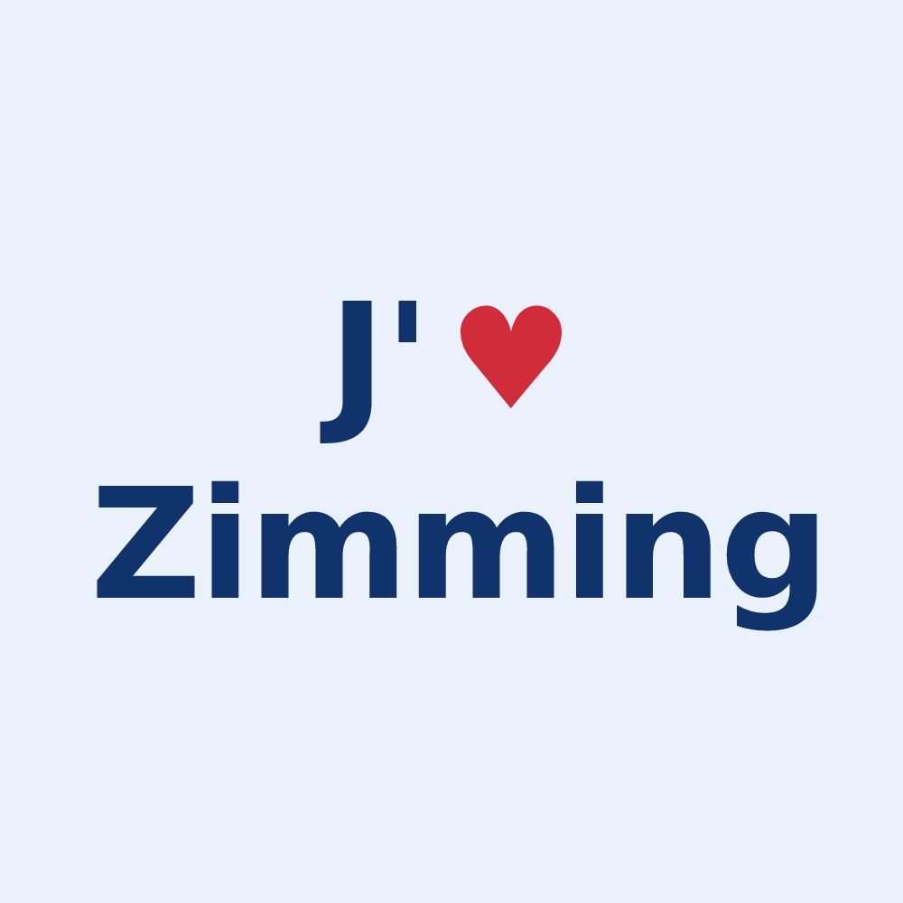 Sticker personnalisé Zimming — design J'aime Zimming