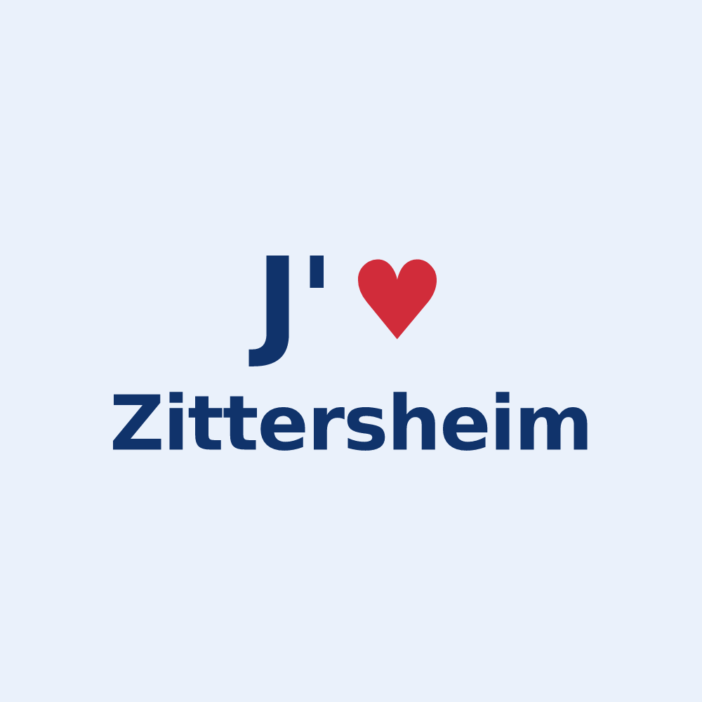 Sticker personnalisé Zittersheim — design J'aime Zittersheim