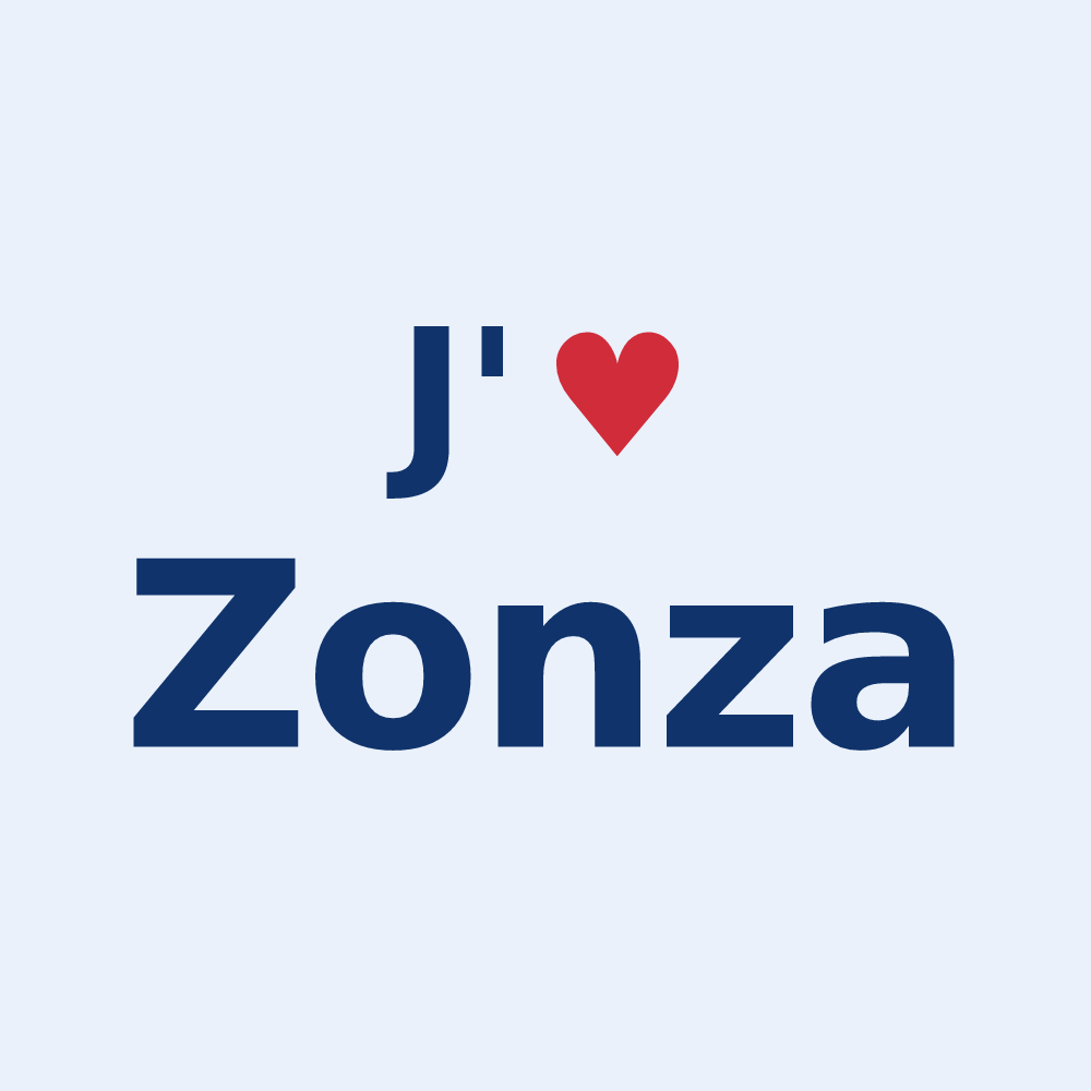 Sticker personnalisé Zonza — design J'aime Zonza