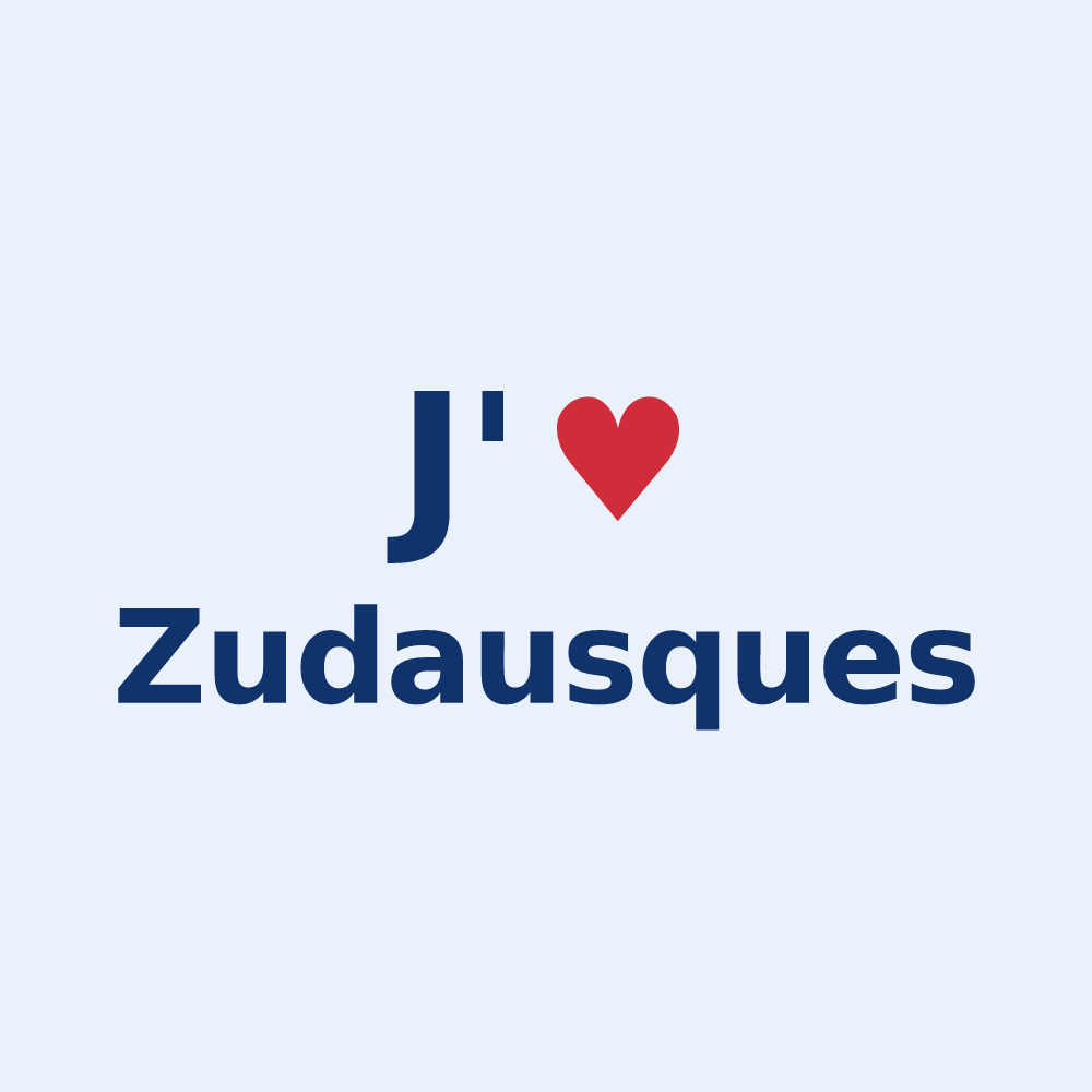 Sticker personnalisé Zudausques — design J'aime Zudausques