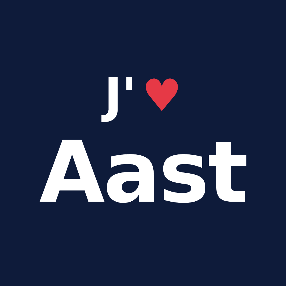 T-shirt personnalisé Aast — design J'aime Aast