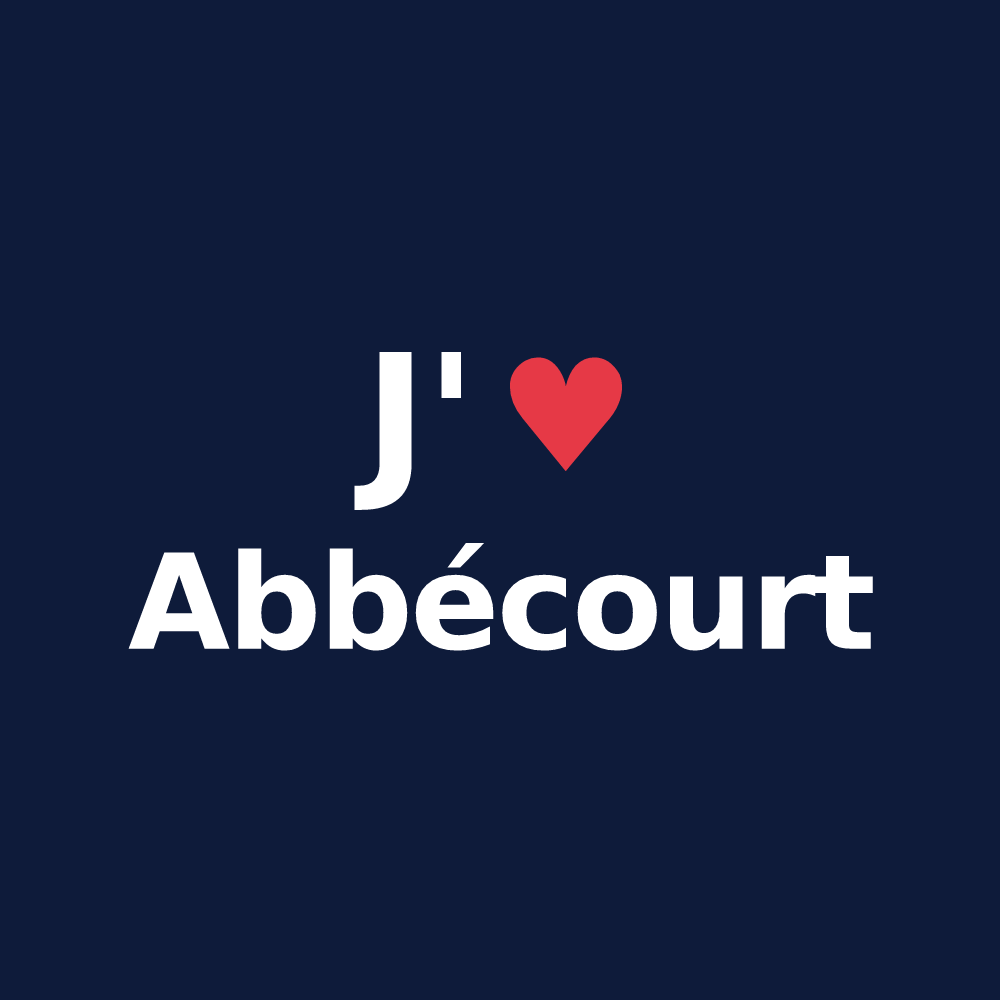 T-shirt personnalisé Abbécourt — design J'aime Abbécourt