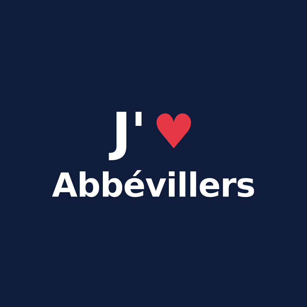 T-shirt personnalisé Abbévillers — design J'aime Abbévillers