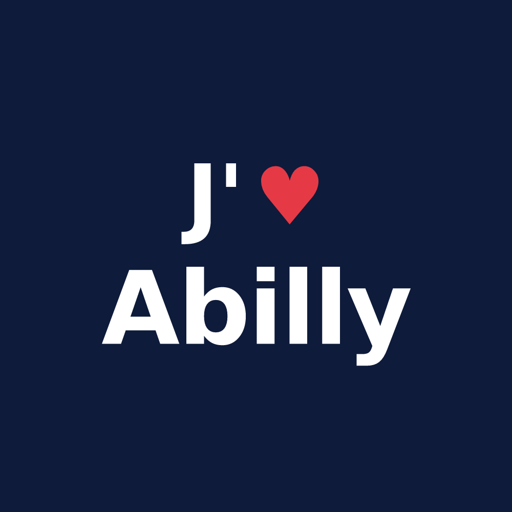 T-shirt personnalisé Abilly — design J'aime Abilly