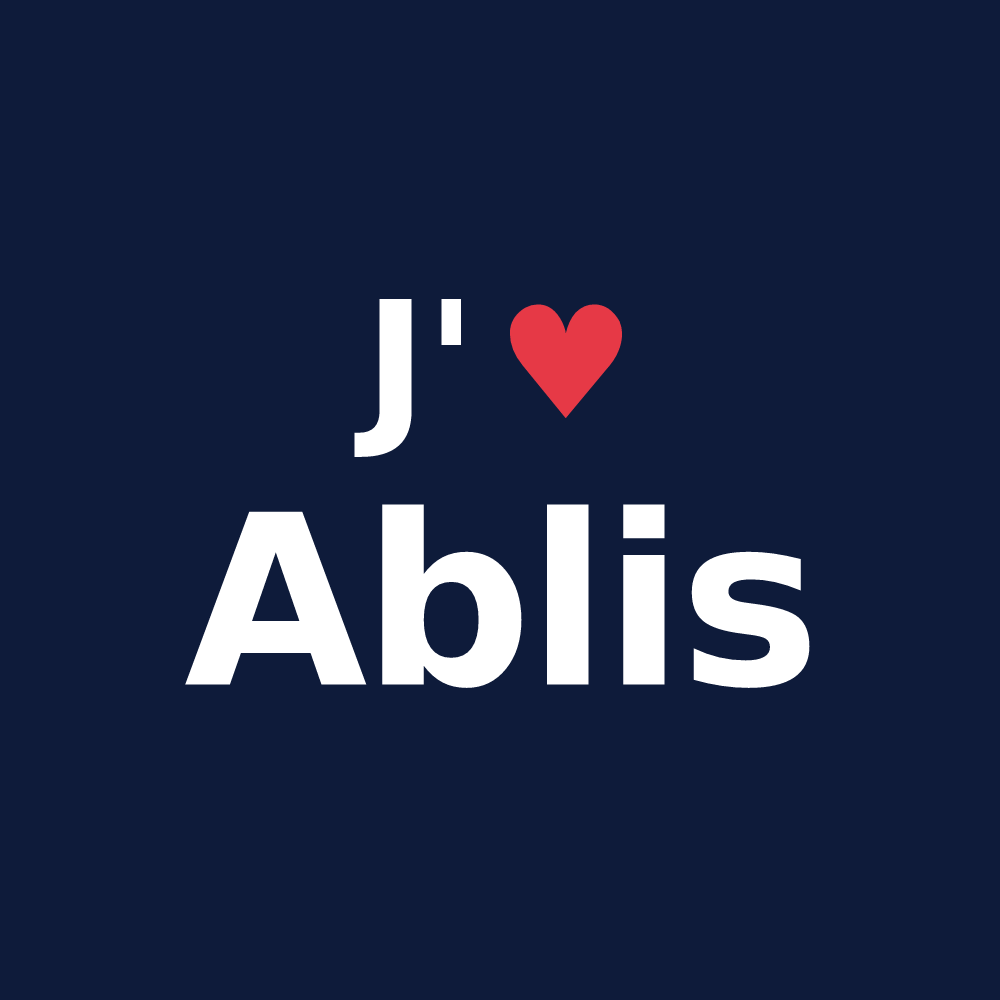 T-shirt personnalisé Ablis — design J'aime Ablis