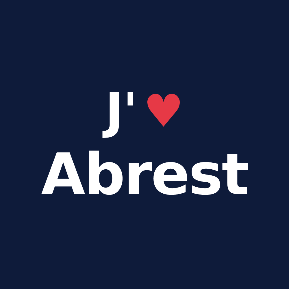 T-shirt personnalisé Abrest — design J'aime Abrest