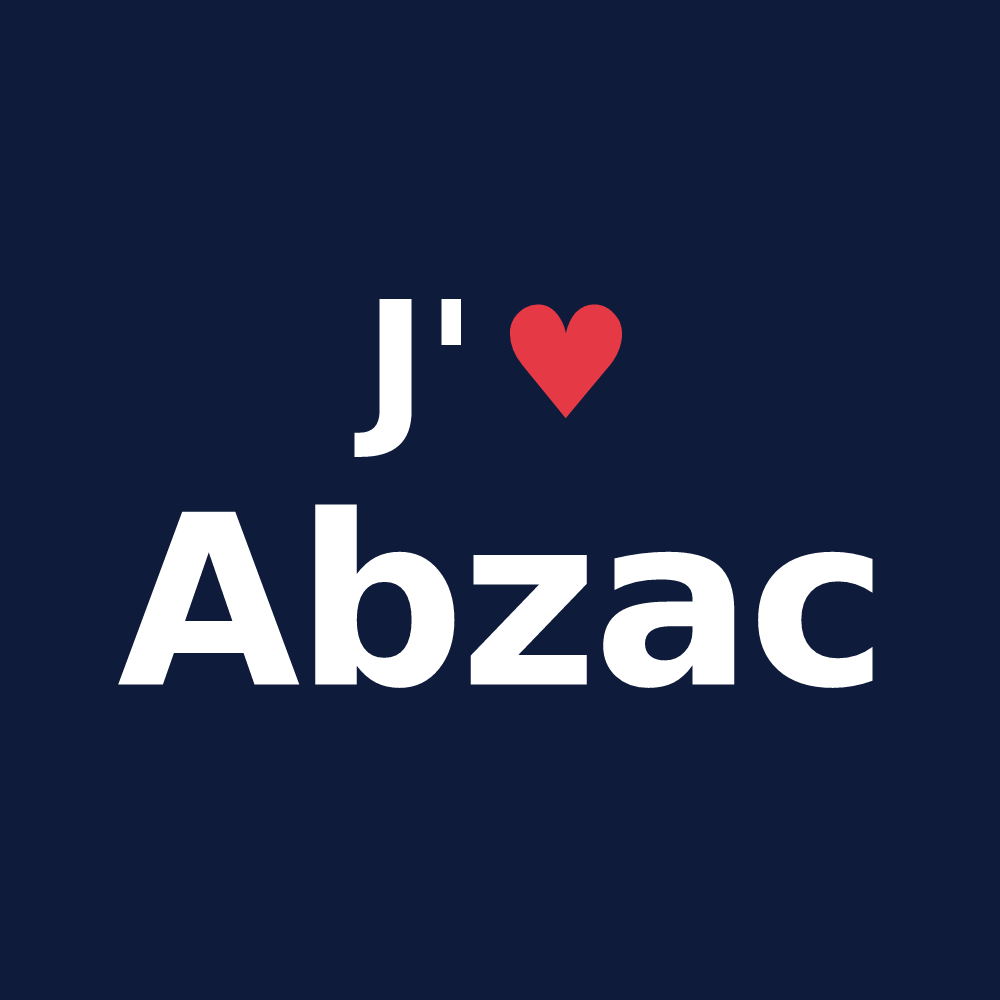 T-shirt personnalisé Abzac — design J'aime Abzac