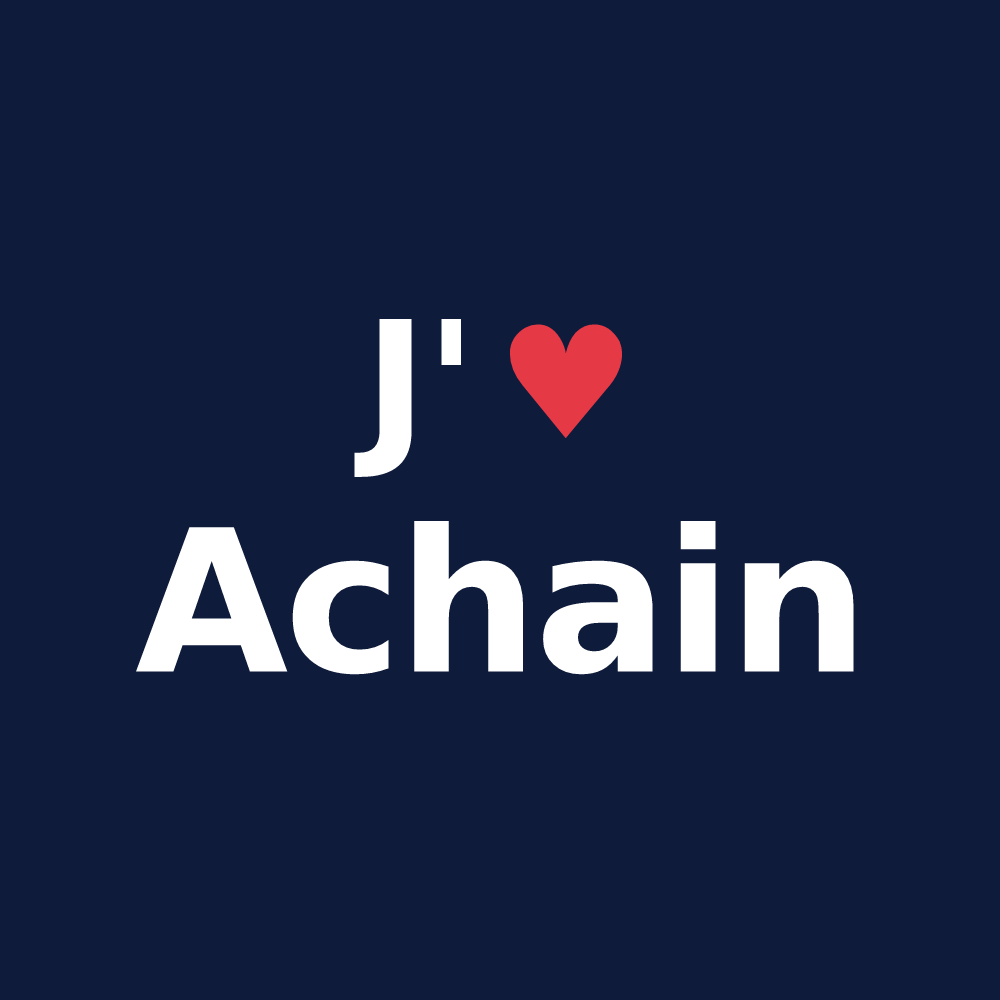 T-shirt personnalisé Achain — design J'aime Achain