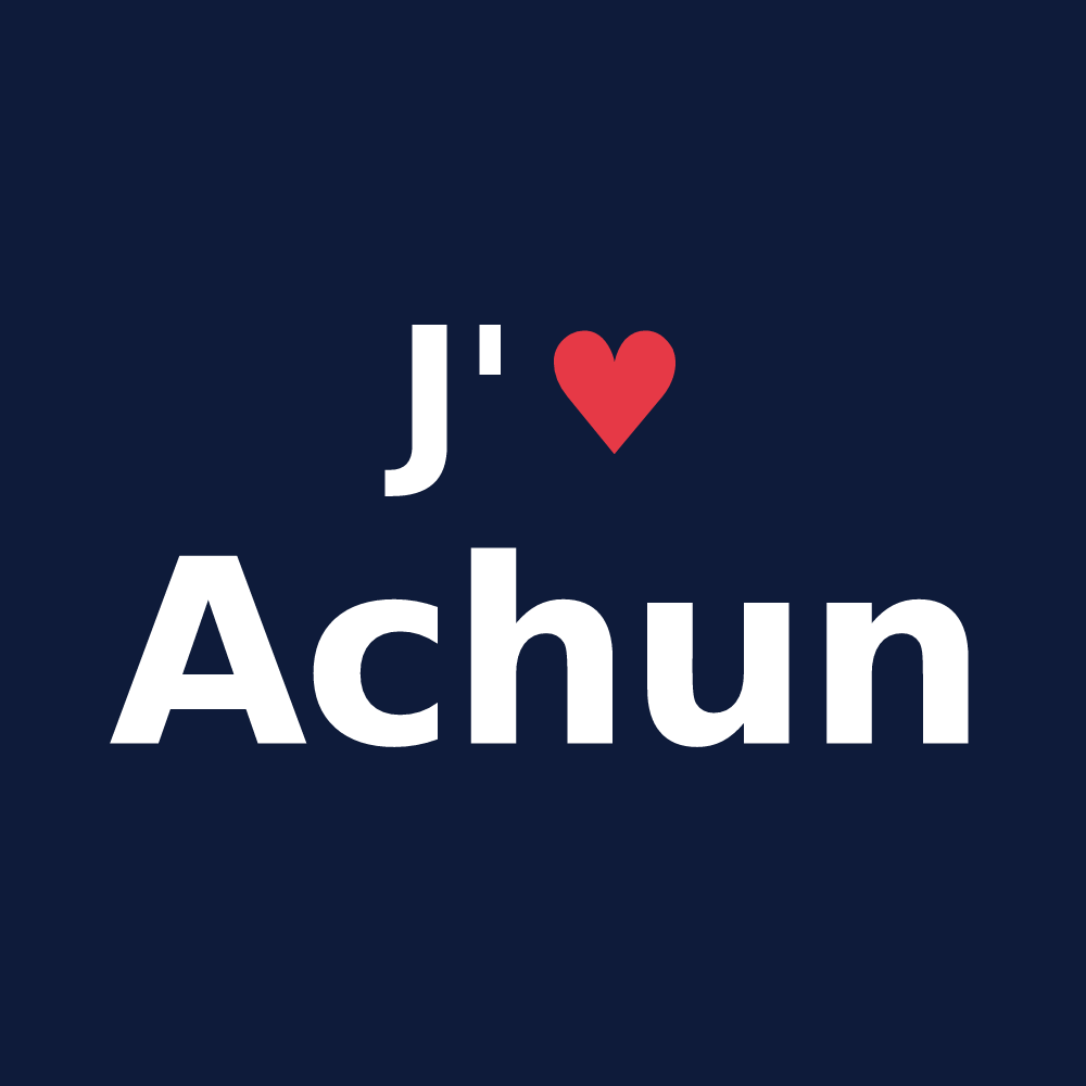 T-shirt personnalisé Achun — design J'aime Achun