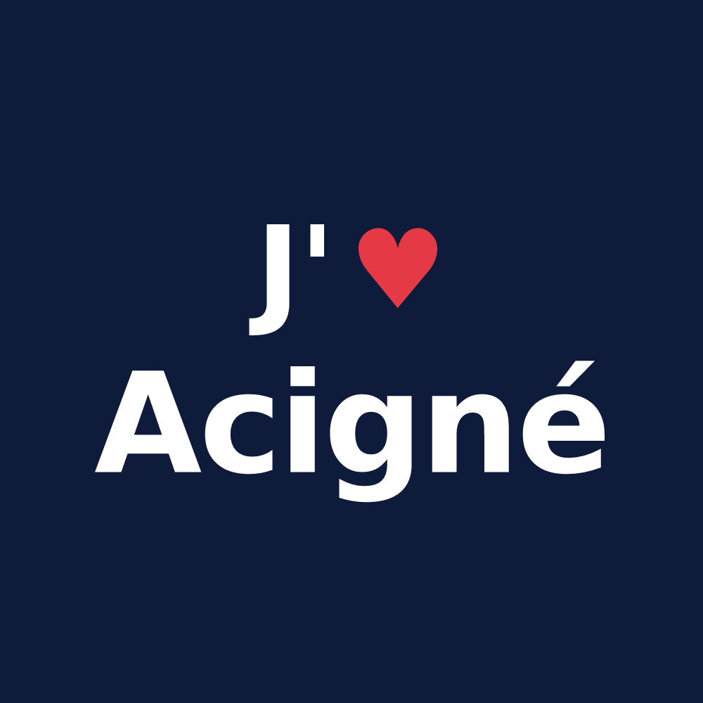 T-shirt personnalisé Acigné — design J'aime Acigné