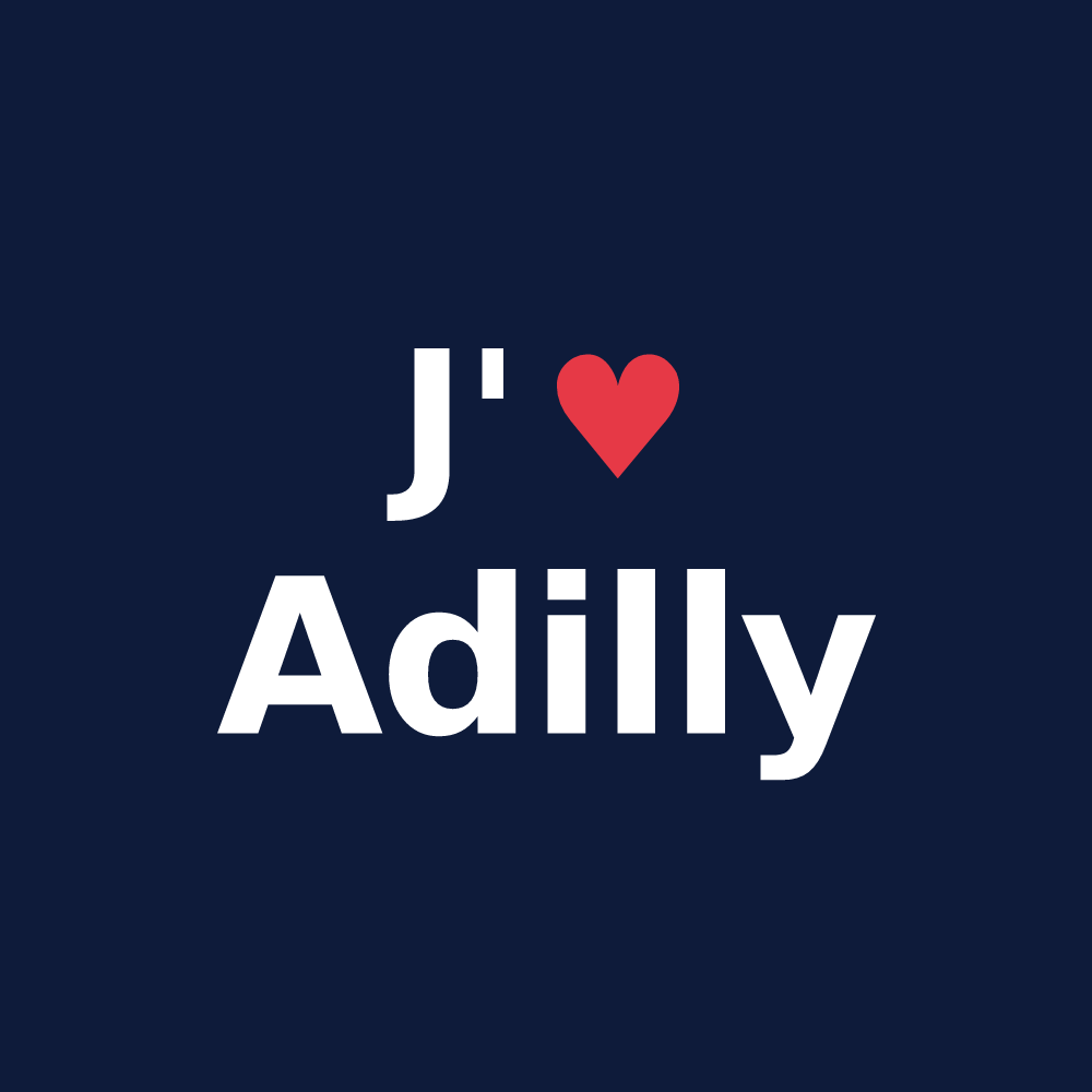 T-shirt personnalisé Adilly — design J'aime Adilly