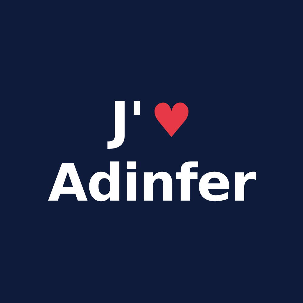 T-shirt personnalisé Adinfer — design J'aime Adinfer
