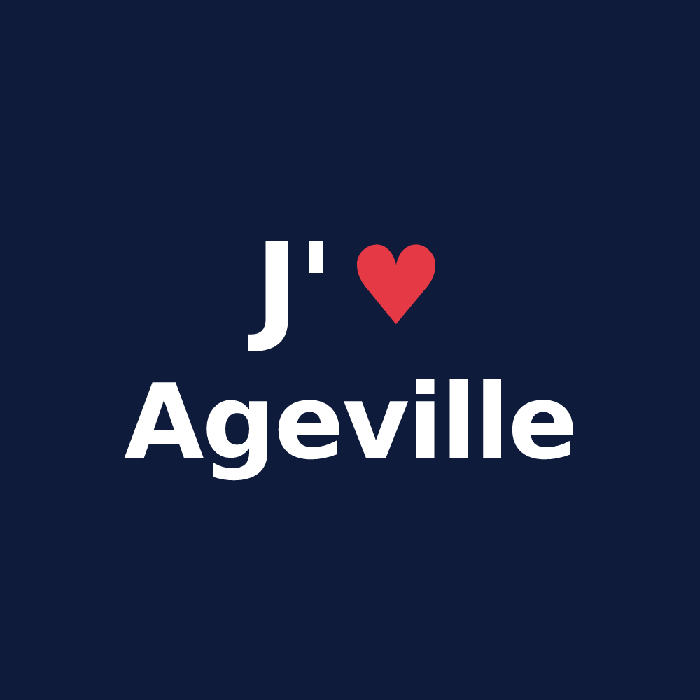 T-shirt personnalisé Ageville — design J'aime Ageville