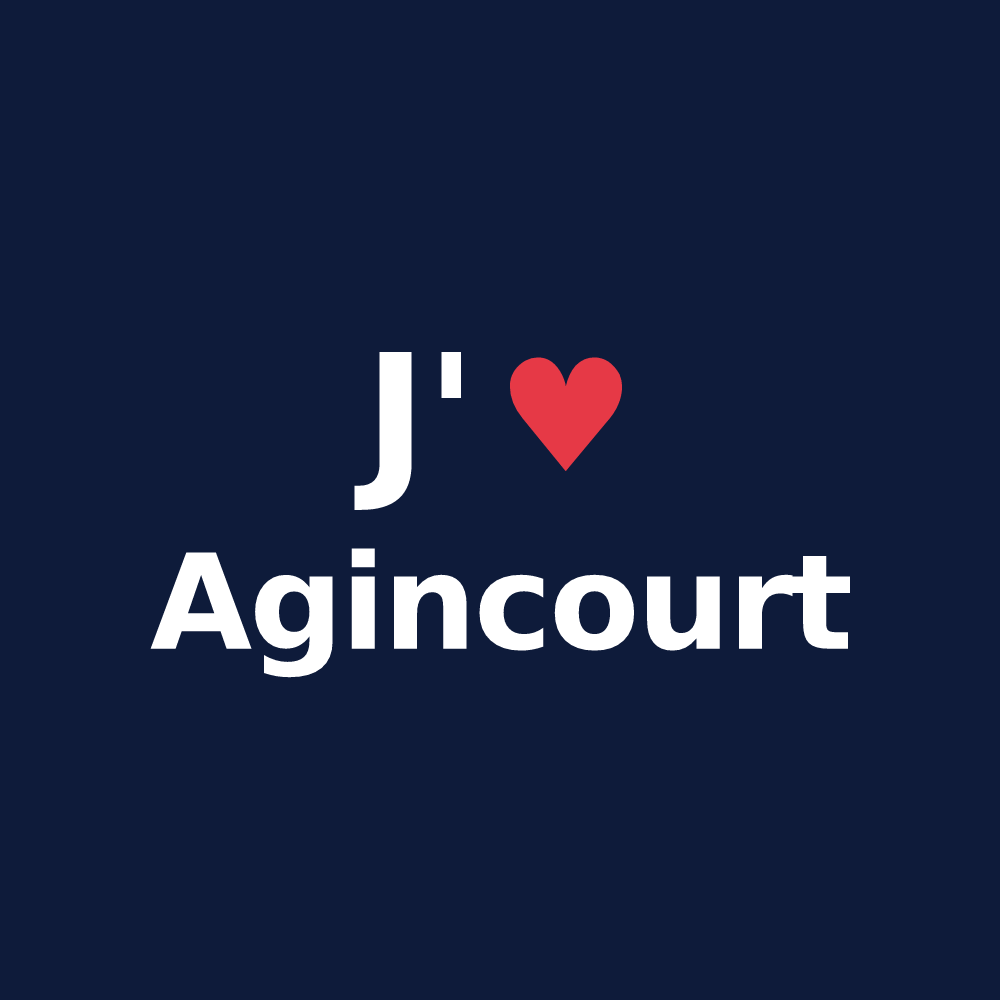 T-shirt personnalisé Agincourt — design J'aime Agincourt