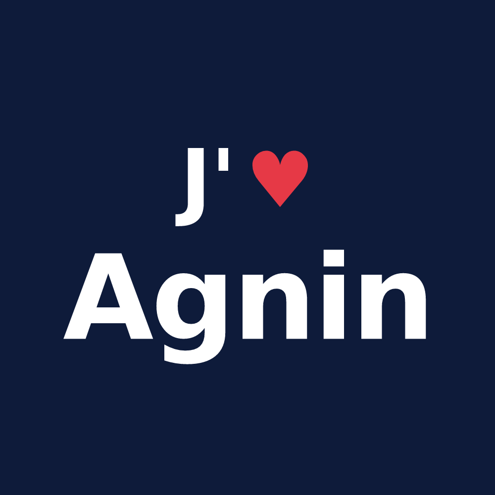 T-shirt personnalisé Agnin — design J'aime Agnin
