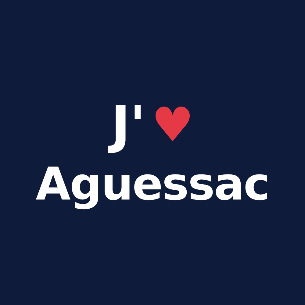 T-shirt personnalisé Aguessac — design J'aime Aguessac