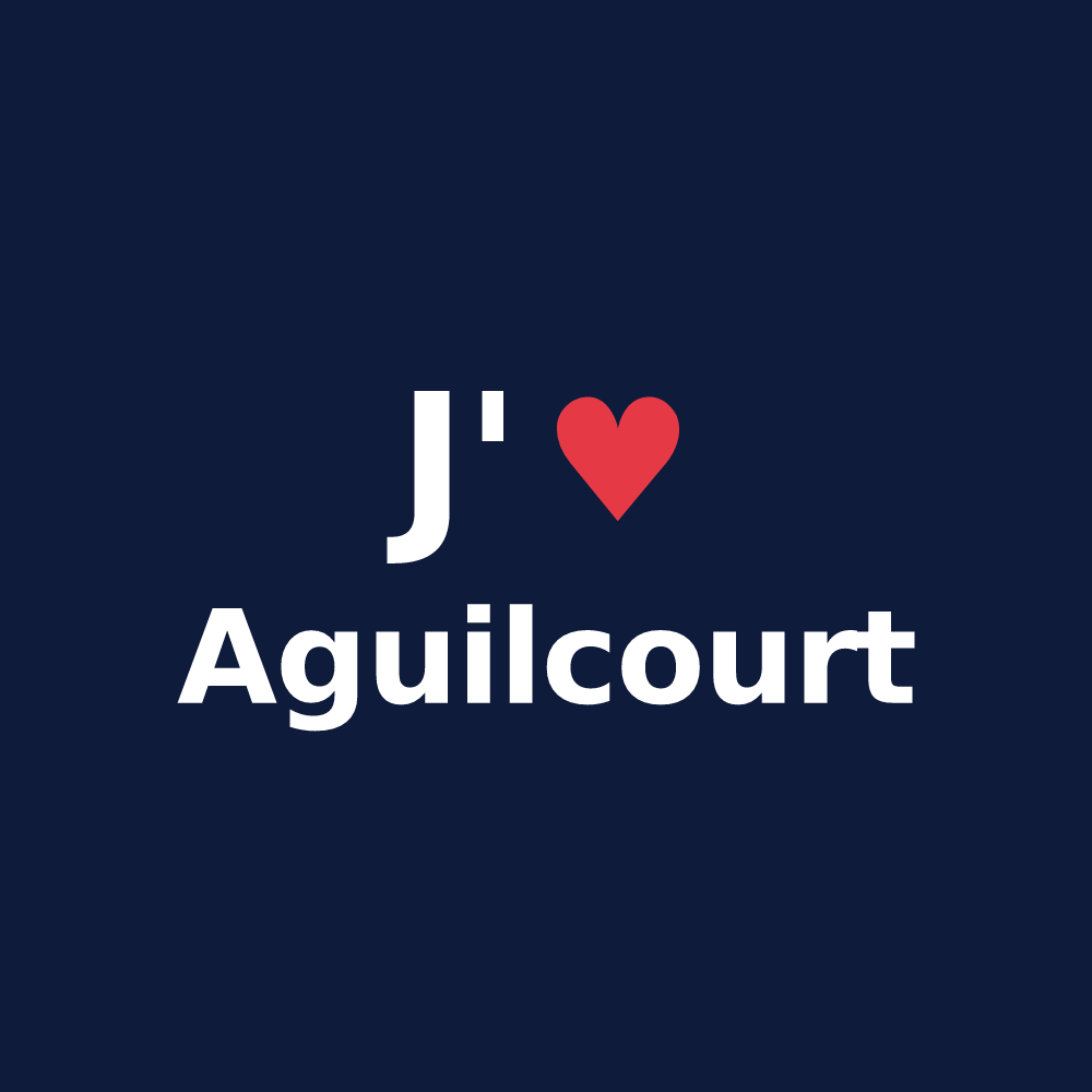 T-shirt personnalisé Aguilcourt — design « J'aime Aguilcourt » imprimé sur le t-shirt