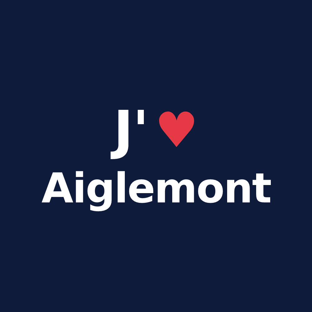 T-shirt personnalisé Aiglemont — design J'aime Aiglemont