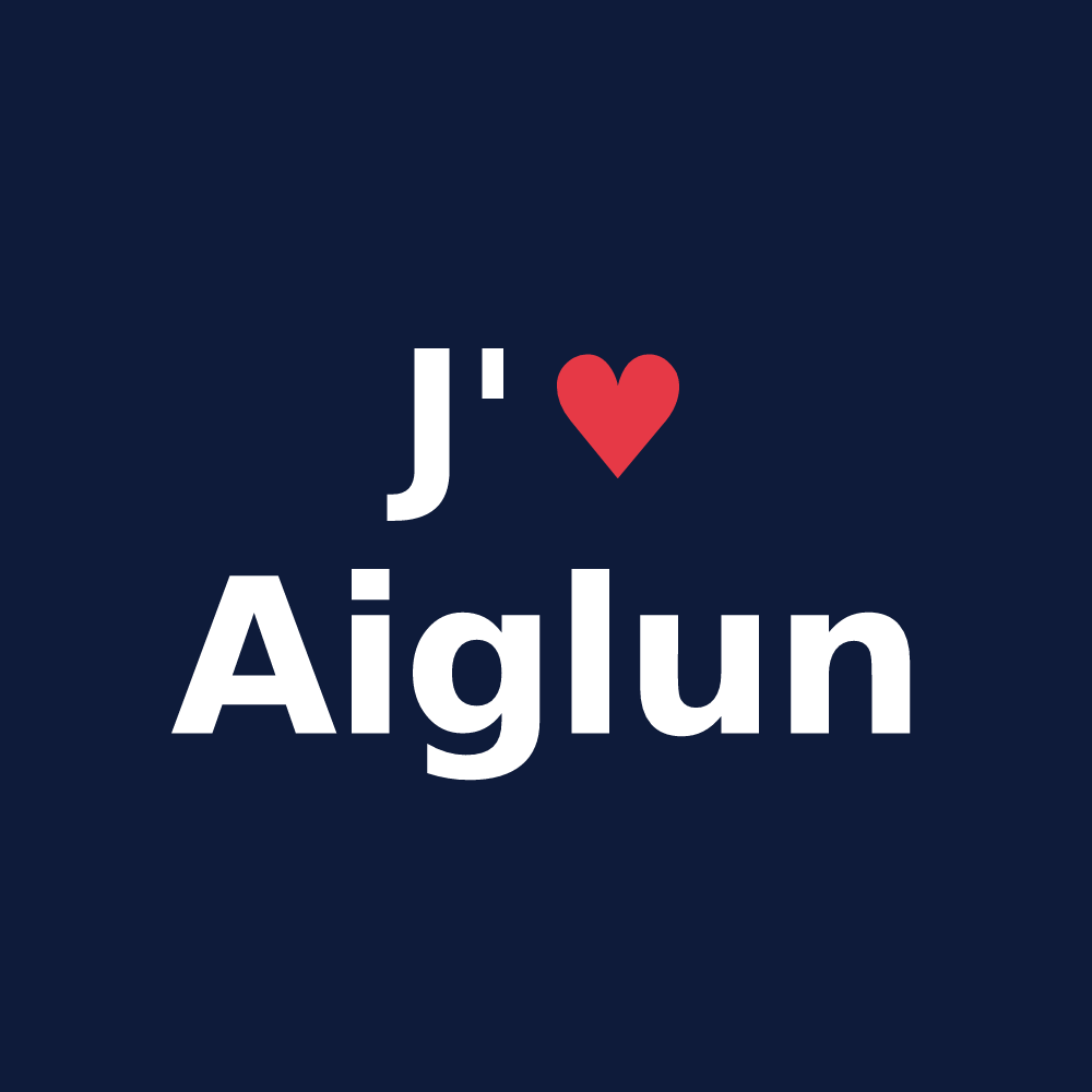 T-shirt personnalisé Aiglun — design J'aime Aiglun