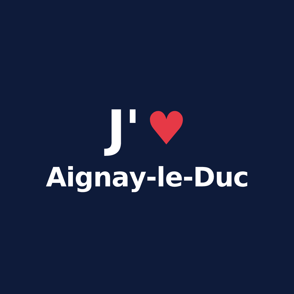 T-shirt personnalisé Aignay-le-Duc — design J'aime Aignay-le-Duc