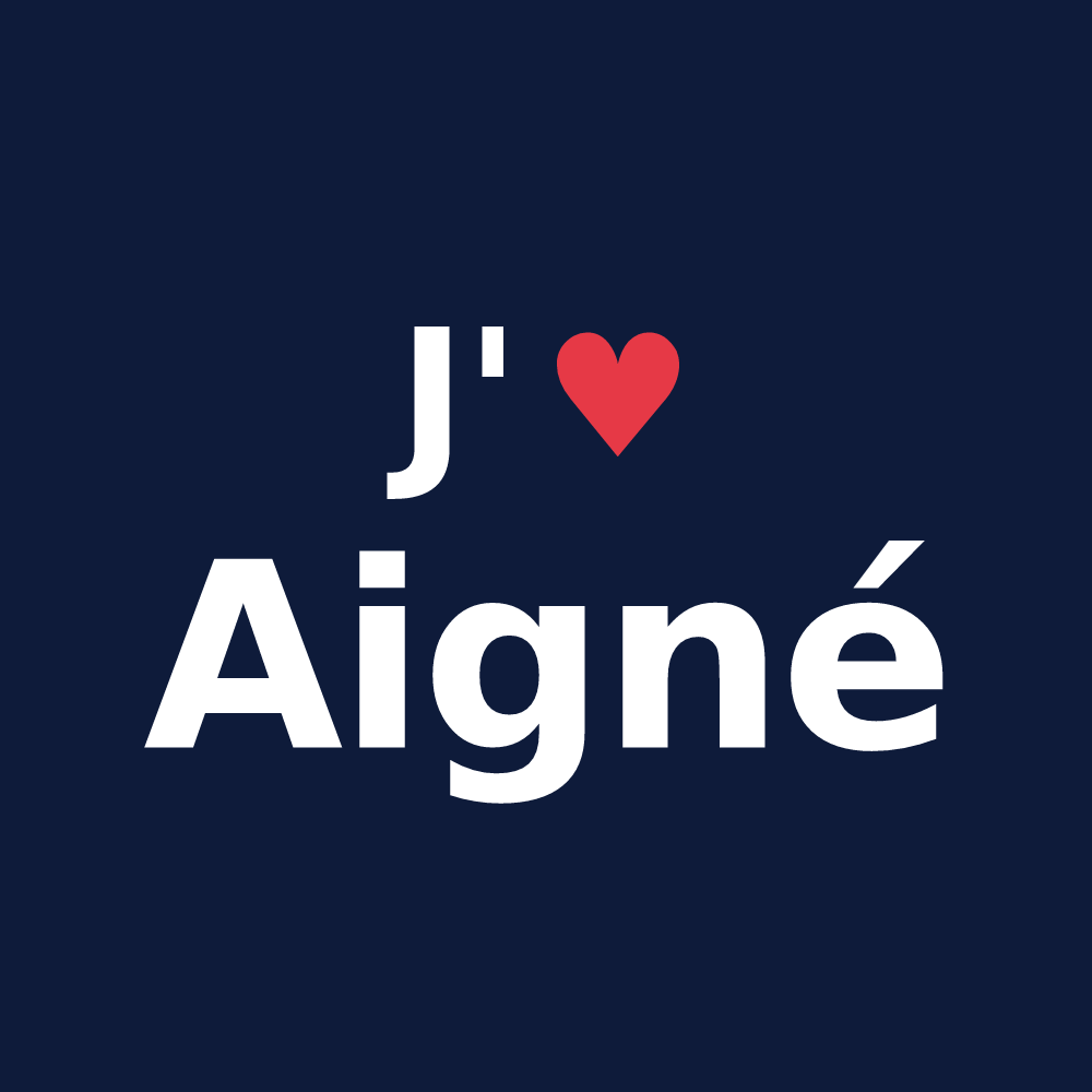 T-shirt personnalisé Aigné — design J'aime Aigné