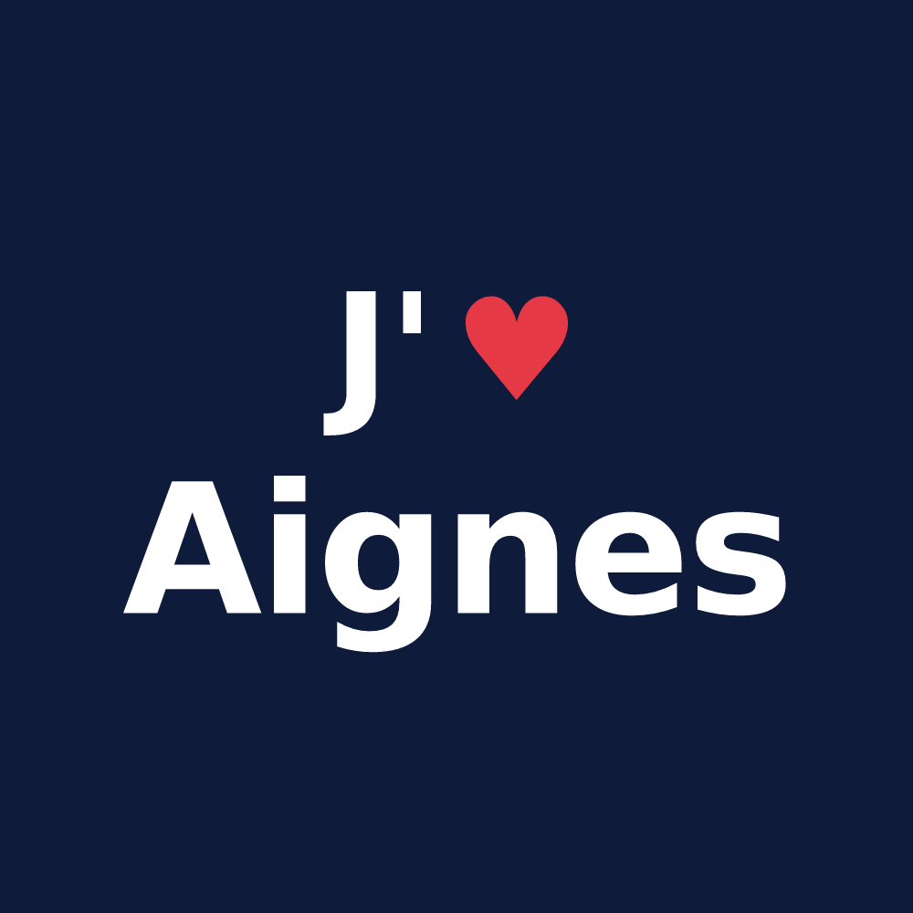 T-shirt personnalisé Aignes — design J'aime Aignes