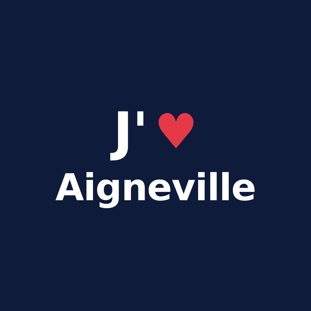 T-shirt personnalisé Aigneville — design J'aime Aigneville