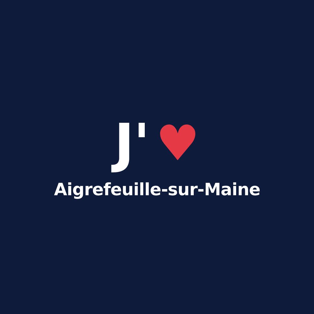 T-shirt personnalisé Aigrefeuille-sur-Maine — design J'aime Aigrefeuille-sur-Maine