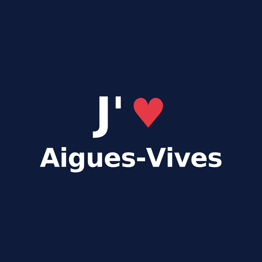 T-shirt personnalisé Aigues-Vives — design J'aime Aigues-Vives