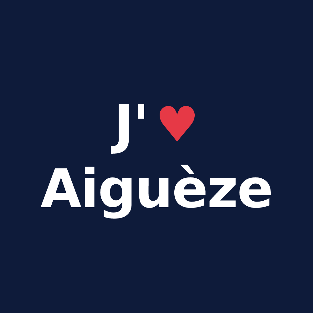 T-shirt personnalisé Aiguèze — design J'aime Aiguèze