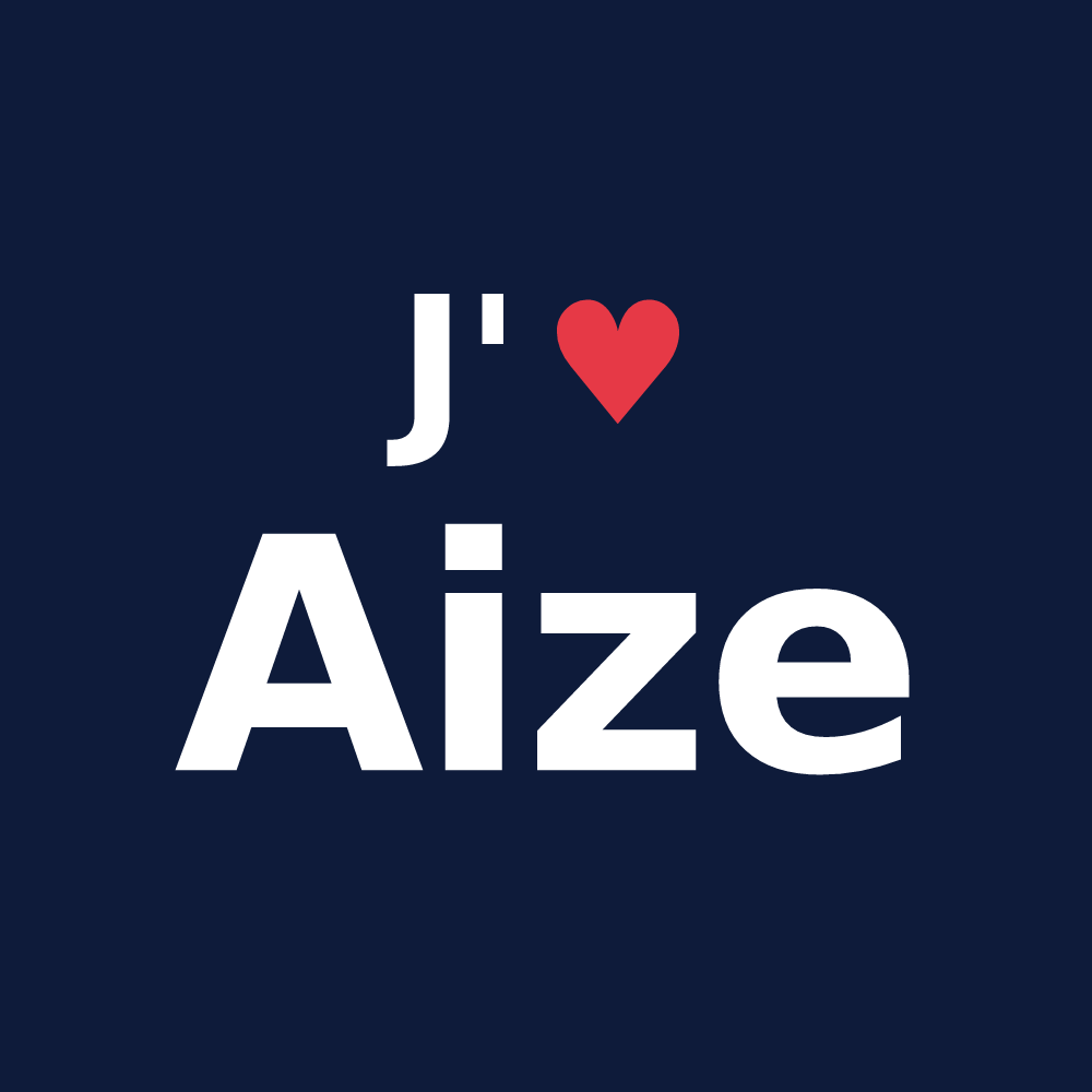 T-shirt personnalisé Aize — design « J'aime Aize » imprimé sur le t-shirt