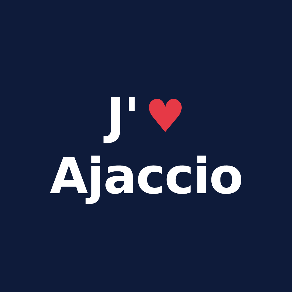 T-shirt personnalisé Ajaccio — design J'aime Ajaccio