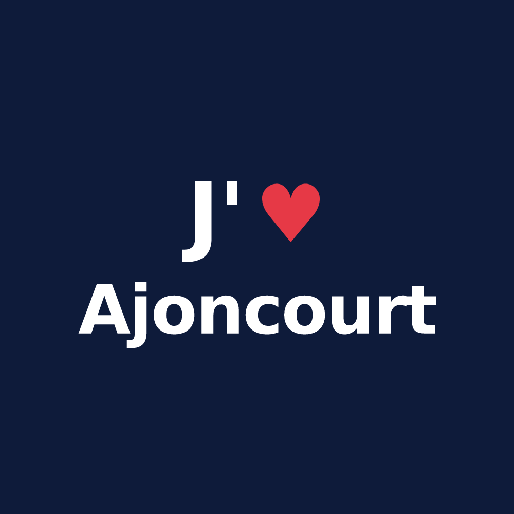 T-shirt personnalisé Ajoncourt — design J'aime Ajoncourt