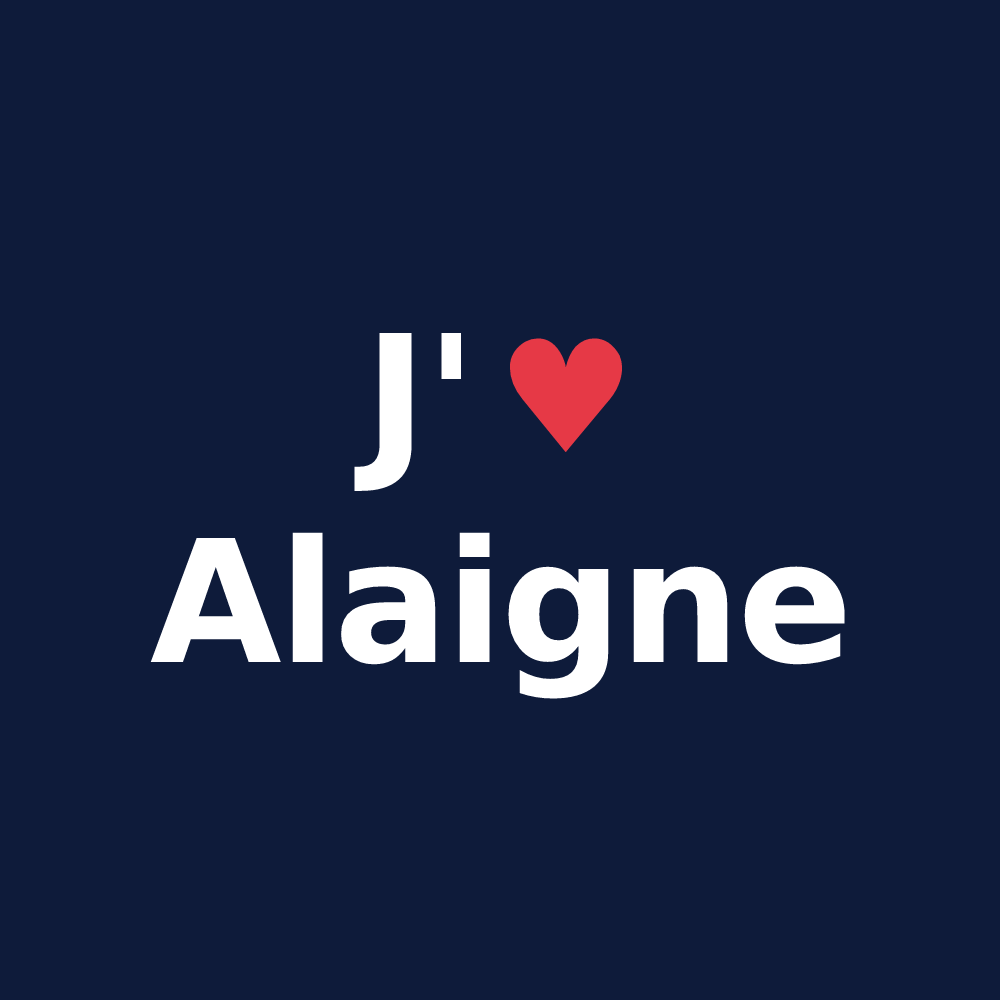 T-shirt personnalisé Alaigne — design J'aime Alaigne