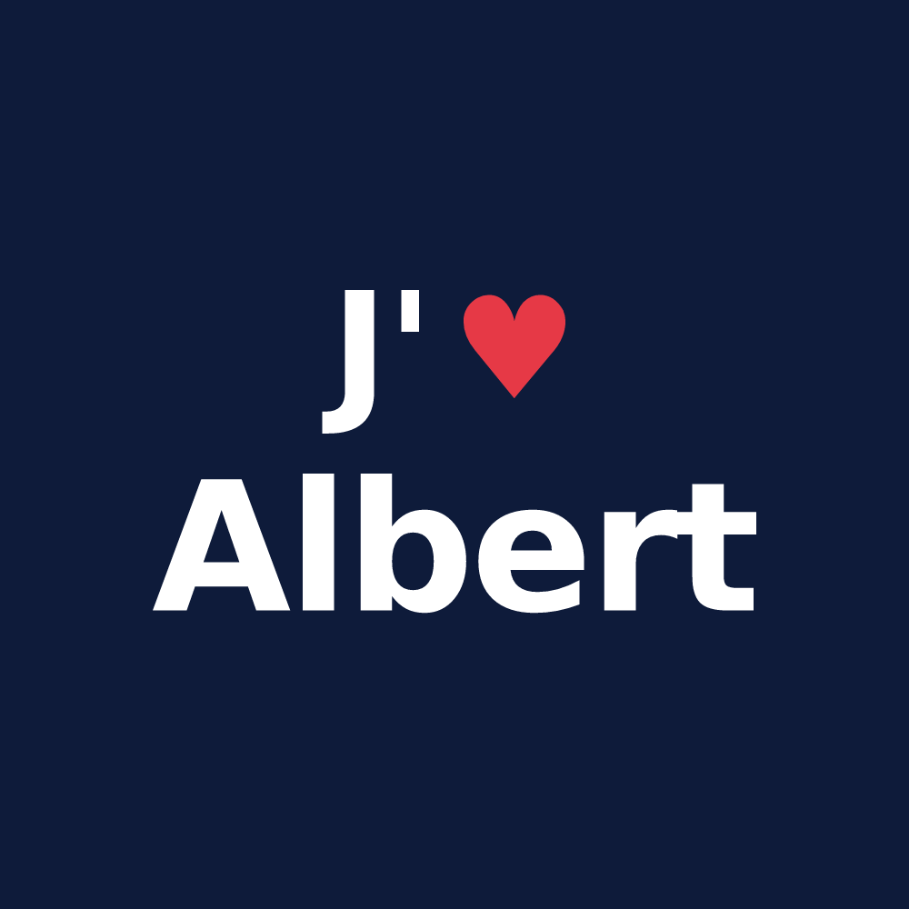T-shirt personnalisé Albert — design J'aime Albert
