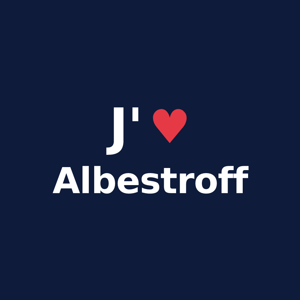T-shirt personnalisé Albestroff — design « J'aime Albestroff » imprimé sur le t-shirt