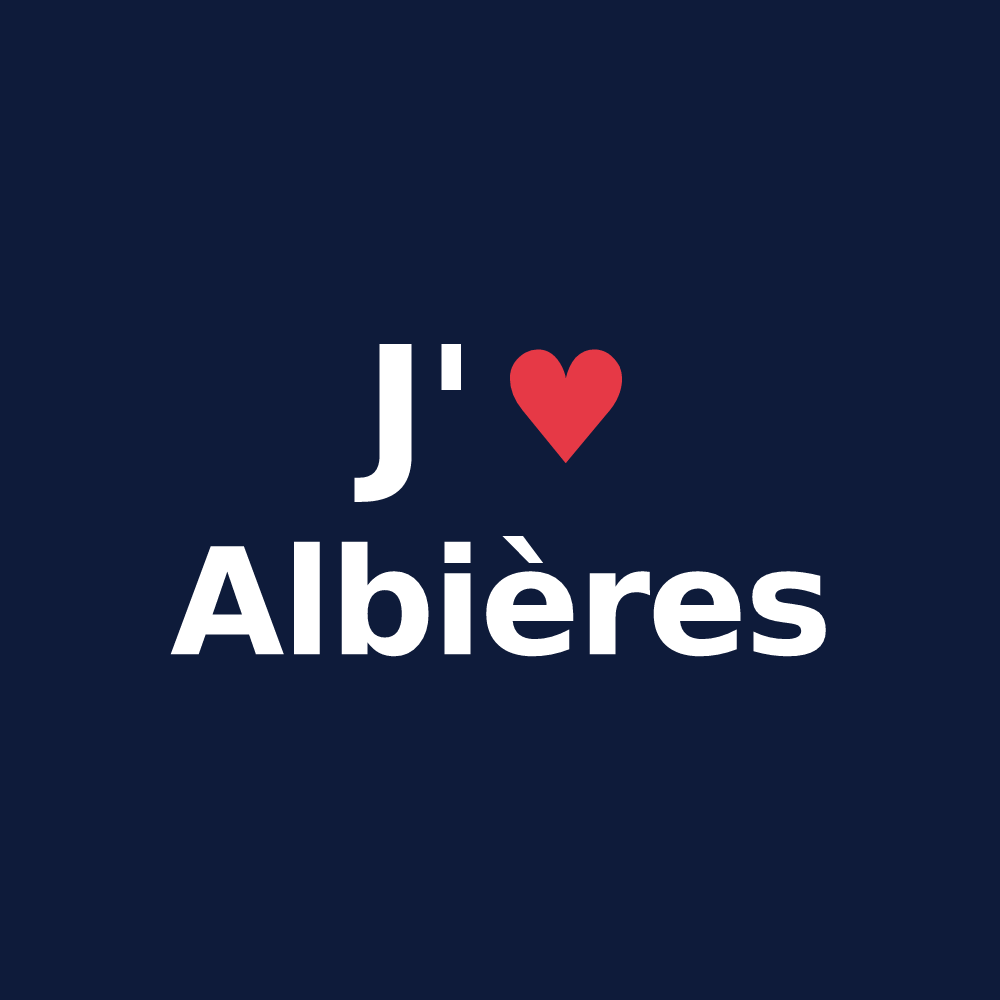T-shirt personnalisé Albières — design J'aime Albières