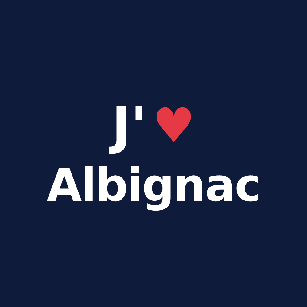 T-shirt personnalisé Albignac — design J'aime Albignac
